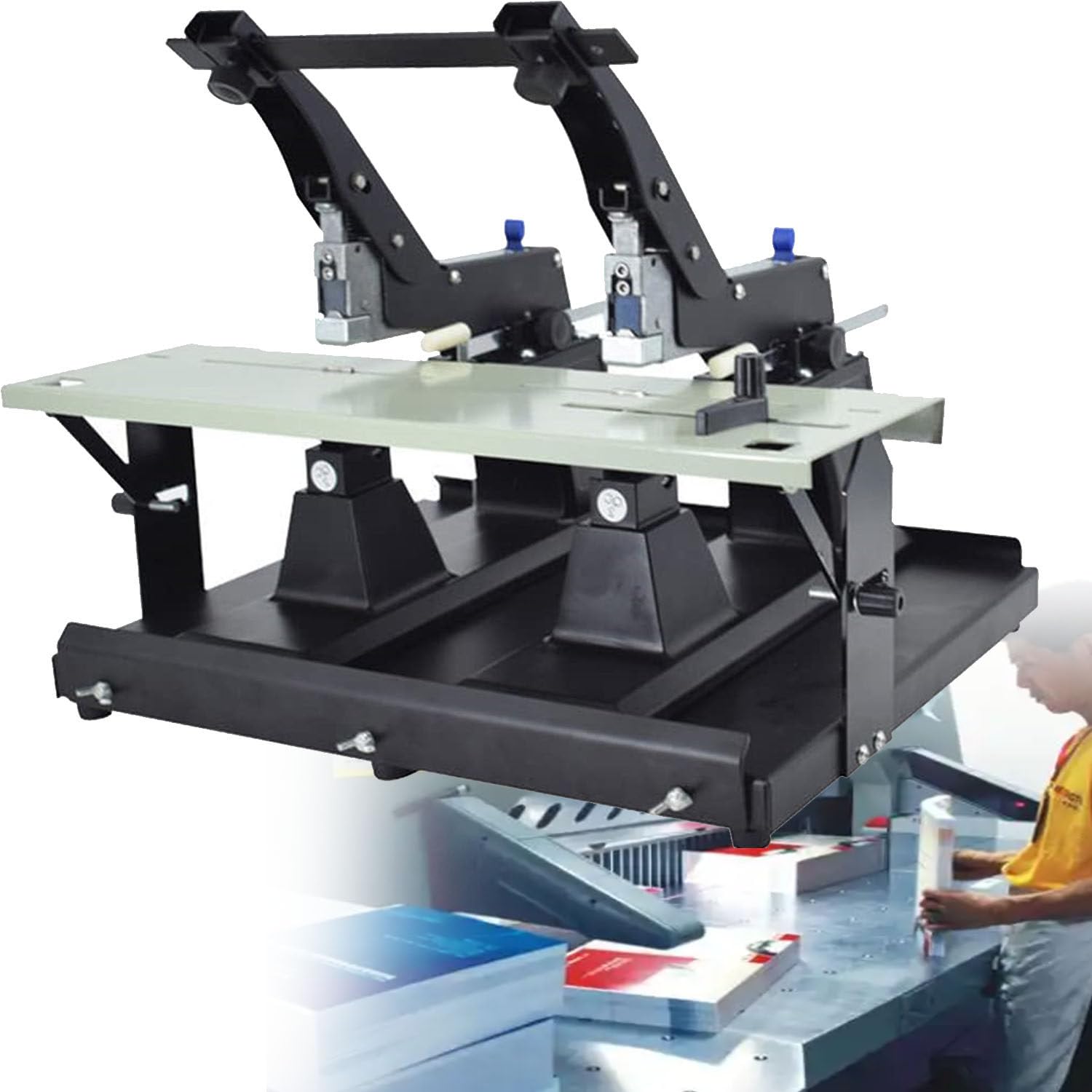 Cucitrice Manuale Piatta, Cucitrice a Doppia Testa con Pinza per Opuscoli/Cucitrice con Morsetto - Spessore di Rilegatura 60 Fogli, Macchina a Doppio Scopo - Perfetta per Ufficio E Scuola