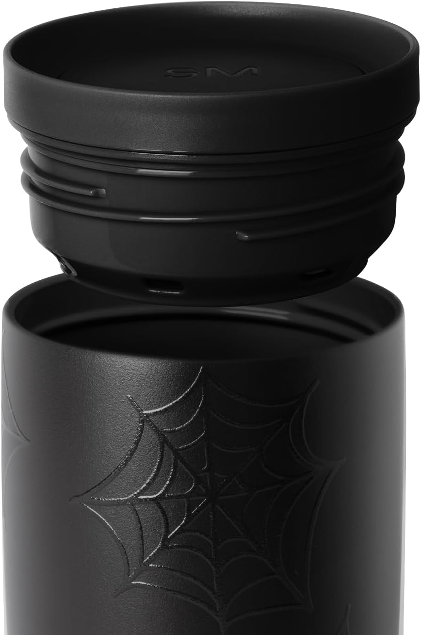 Simple Modern Halloween Signature Voyager | 16oz Travel Coffee Mug Tumbler with 360° Lid | Gifts for Women Men | Ceramic-Lined Insulated Stainless Steel Cold Brew Iced Coffee Cup | Spiderwebs - Image 4