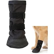 Dog Boots for Injured Paws Waterproof, Protective Paw Covers for Walking and Recovery, Non-Slip Sole for Wet Conditions, One Piece Included Black
