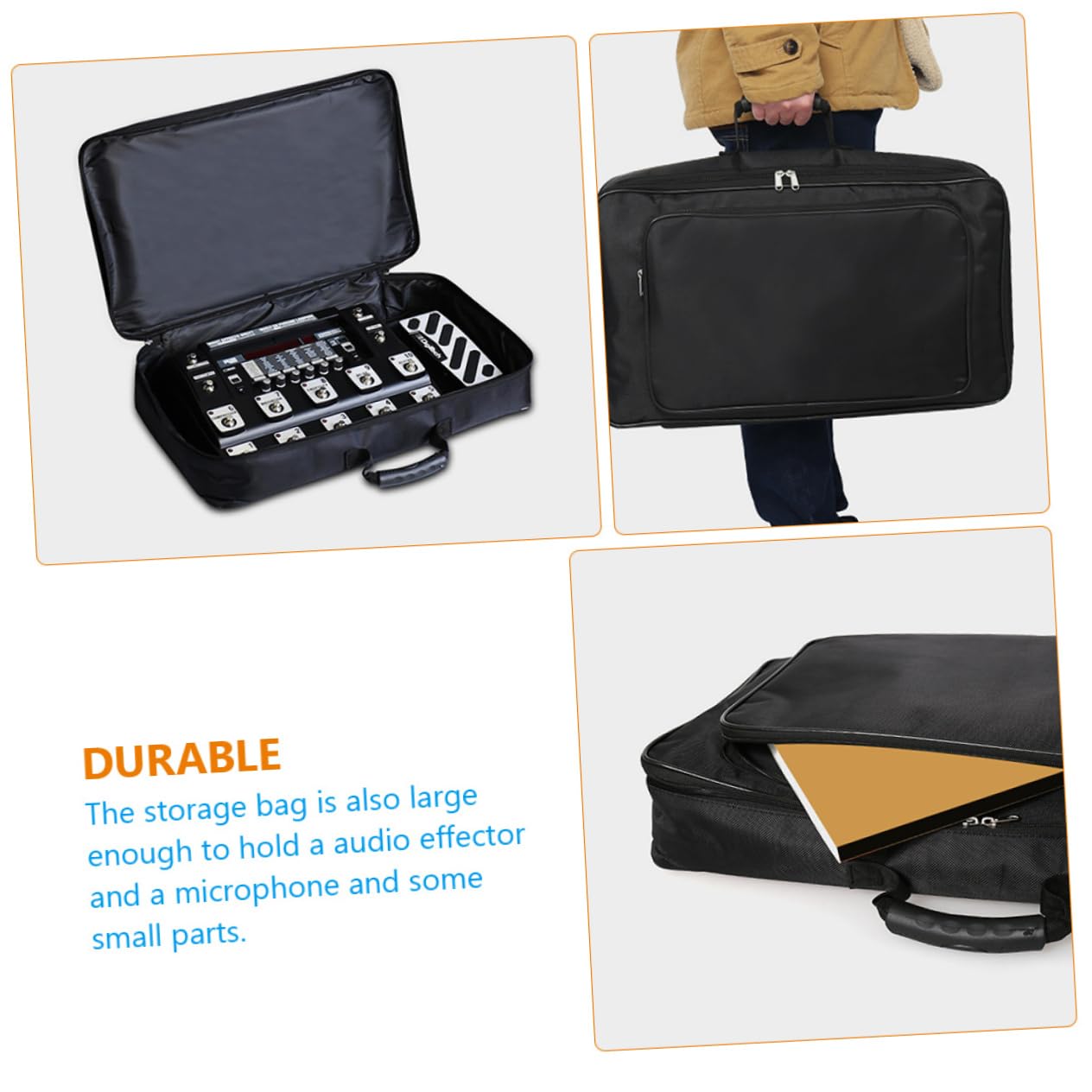 SEWACC Guitar Effector Bag Versatile Storage Box Shockproof Case for Travel Organizers