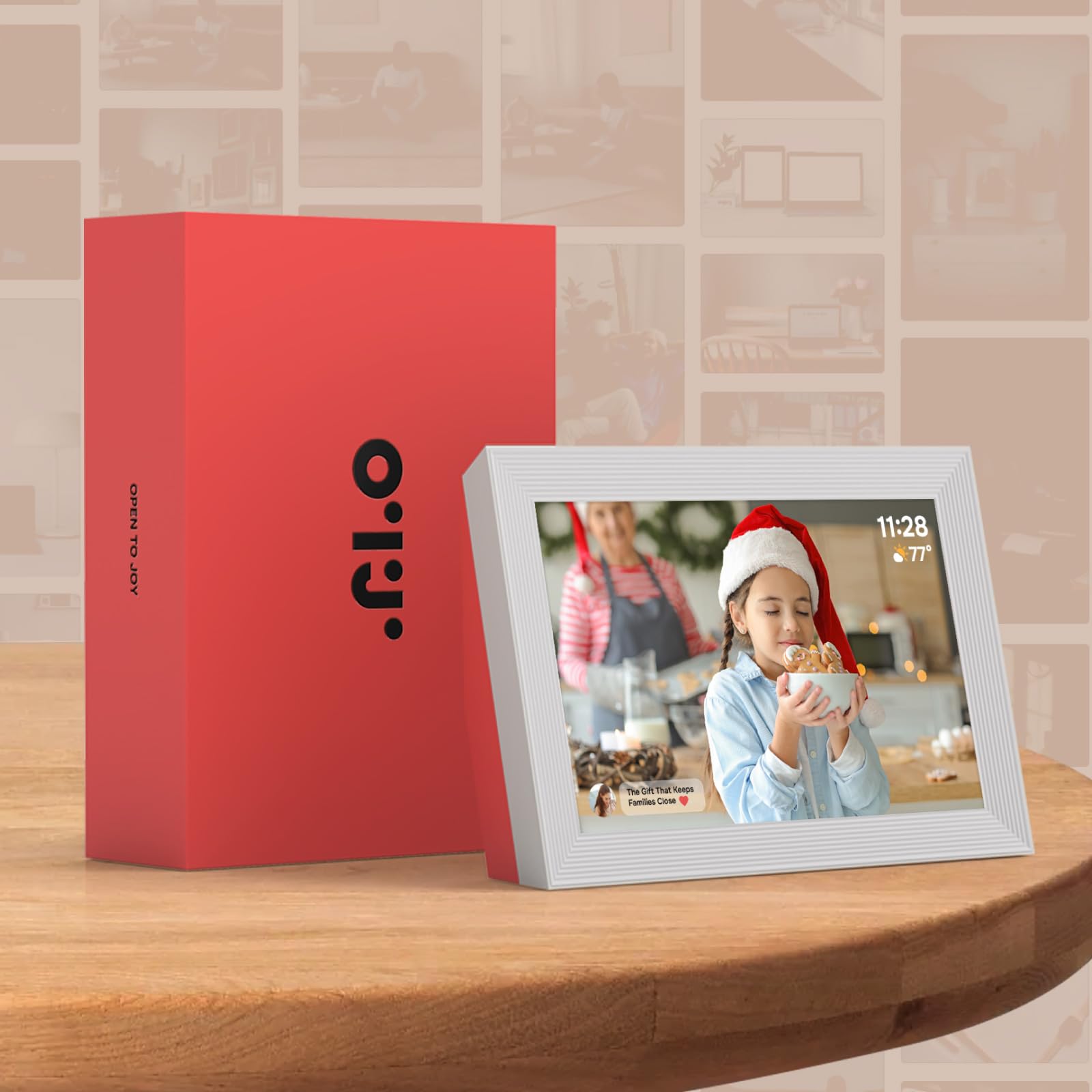 OTJ Frameo - Cornice digitale da 10,1 pollici, 32 GB, WiFi, cornice per foto smart per regali e display per la casa, condividi le foto istantaneamente tramite app, compleanno per mamma, papà, nonni