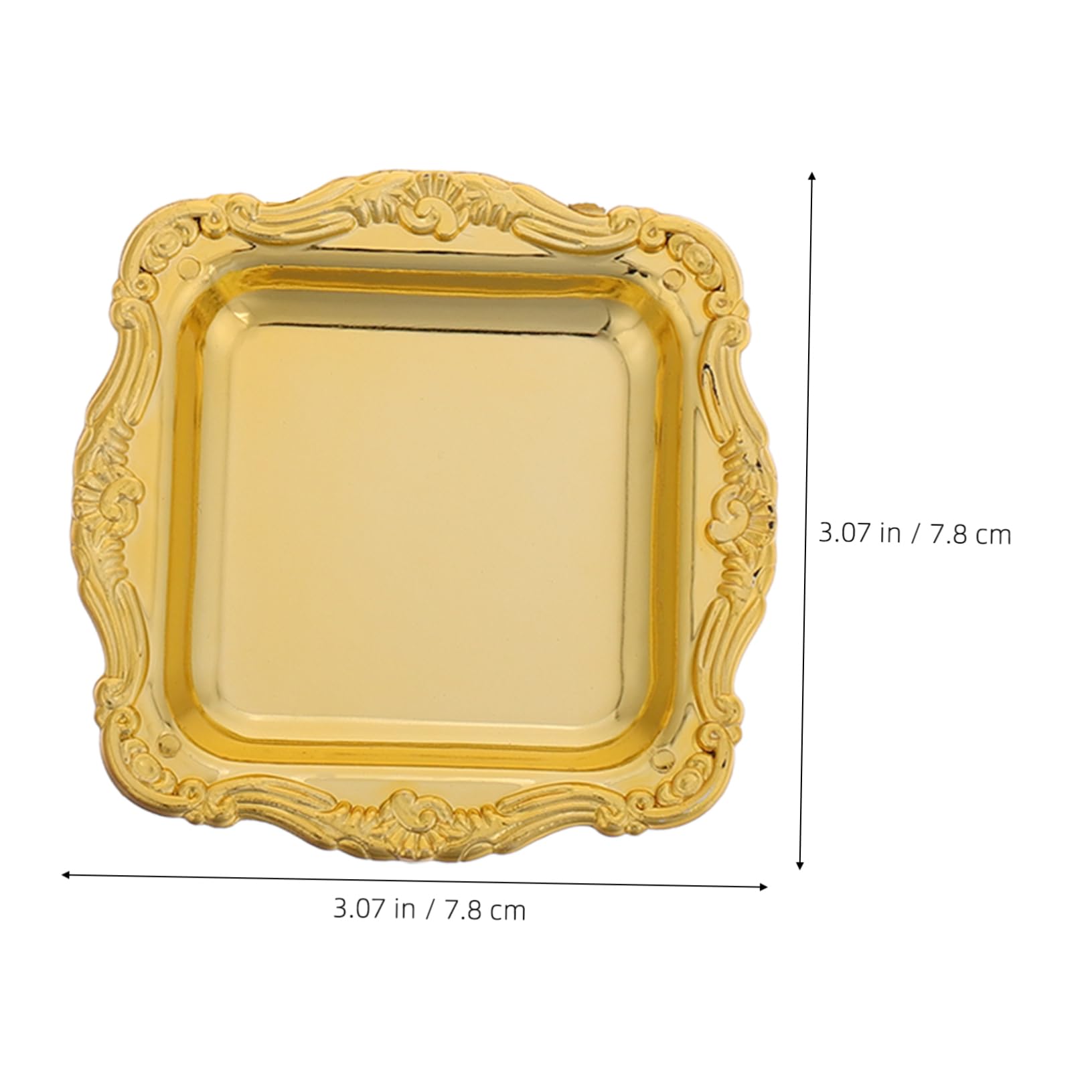 Ciieeo 10Pcs Mini Square Dessert Plates Elegant Trim Wedding Serving Trays for Treats Appetizers Cakes and Snacks for Bridal Showers Parties and Events