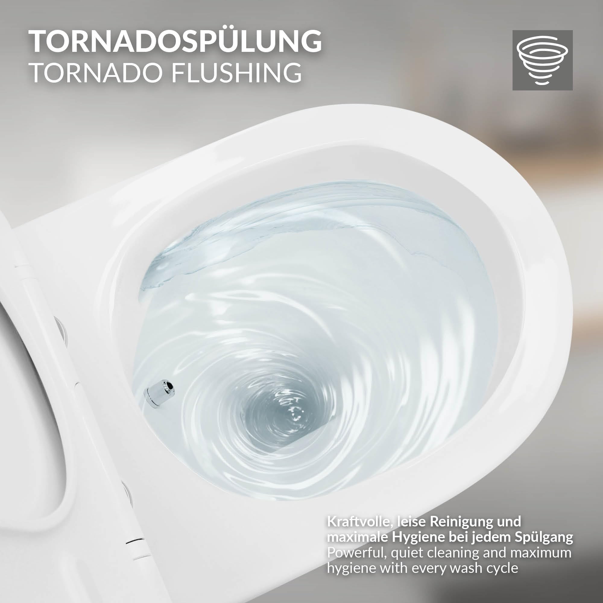 LuxeBath WC Suspendido con Función Bidé Blanco Brillante de Cerámica sin Borde, Inodoro Colgante Corto 49 cm con Nanorecubrimiento Descarga Profunda de Tornado para Baño, Wáter con Asiento Extraíble