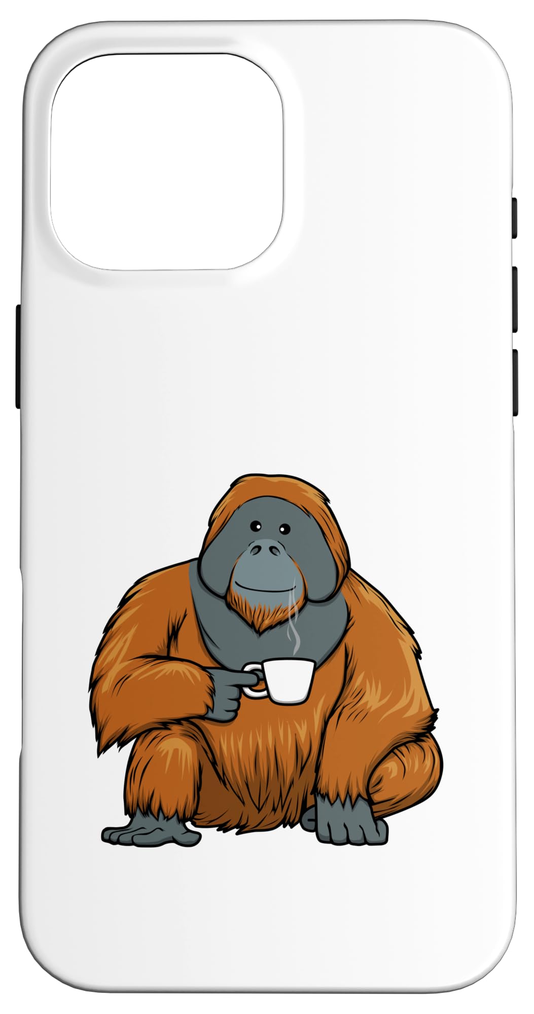 Cute Orang Utan Monkey Coffee Monday Office Case for iPhone 16 Pro Max