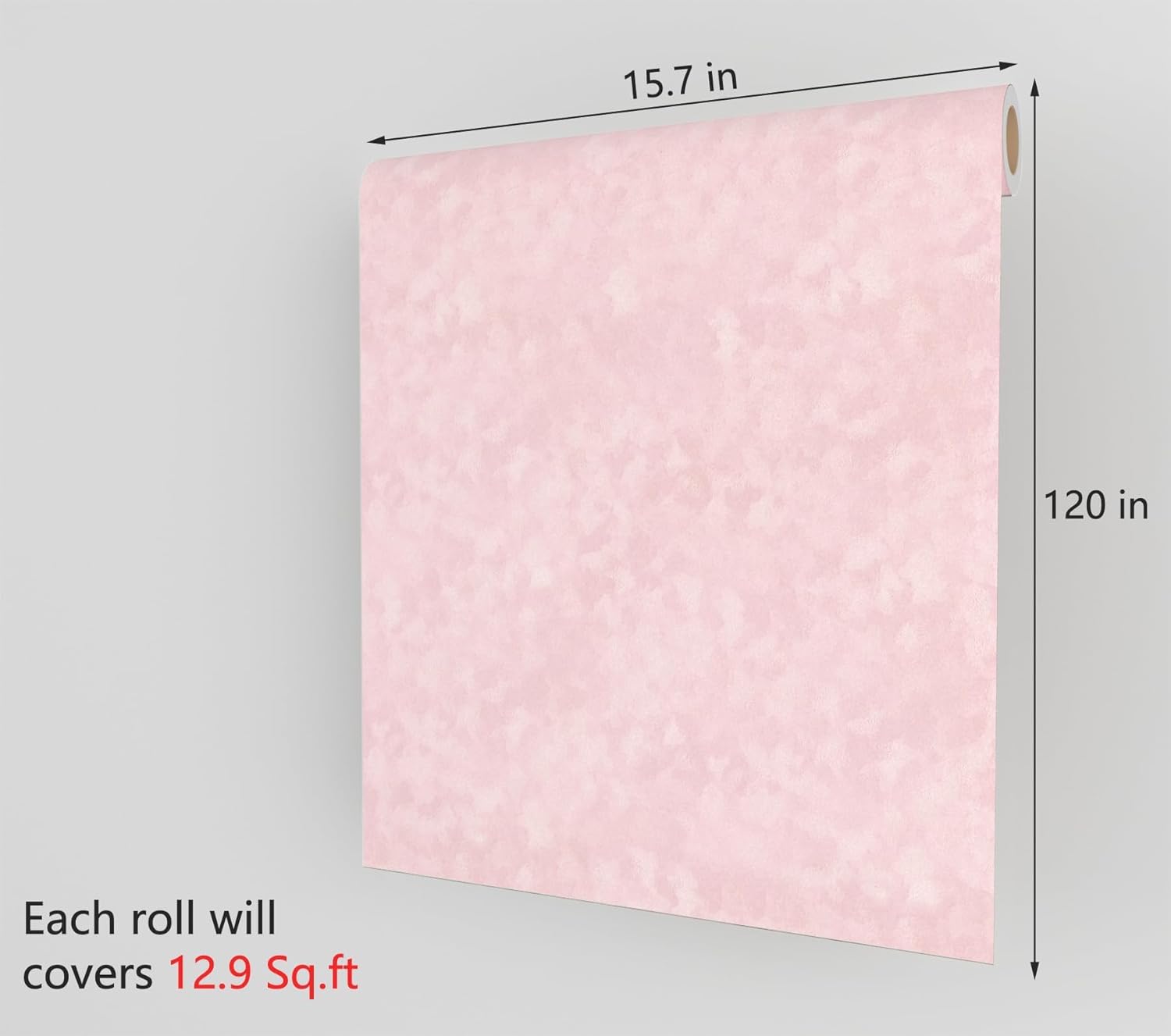 Decotalk Pink Velvet Wallpaper Peel and Stick Velvet Wallpaper Adhesive Felt Fabric Wallpaper Light Pink Felt Sheet for Crafts 15.7x120 Inch Pink Flocked Wall Paper Soft Velvet Contact Paper Pink
