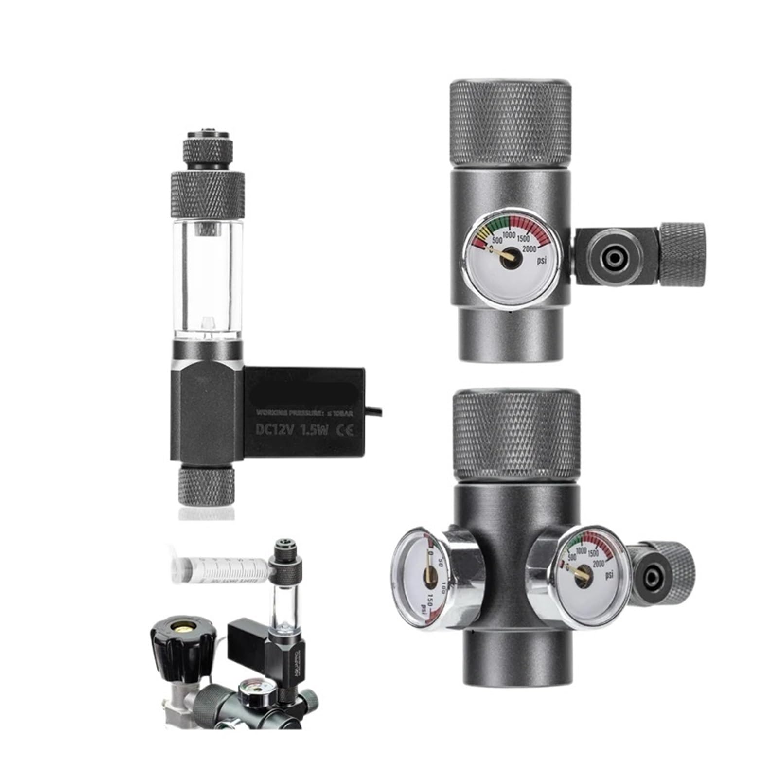 Aquarium Co2 Regulator Mini System Carbon Dioxide Reducer Solenoid Valve Cylinder Accessories Fishing Tank Kit Bubble(PURPLE)