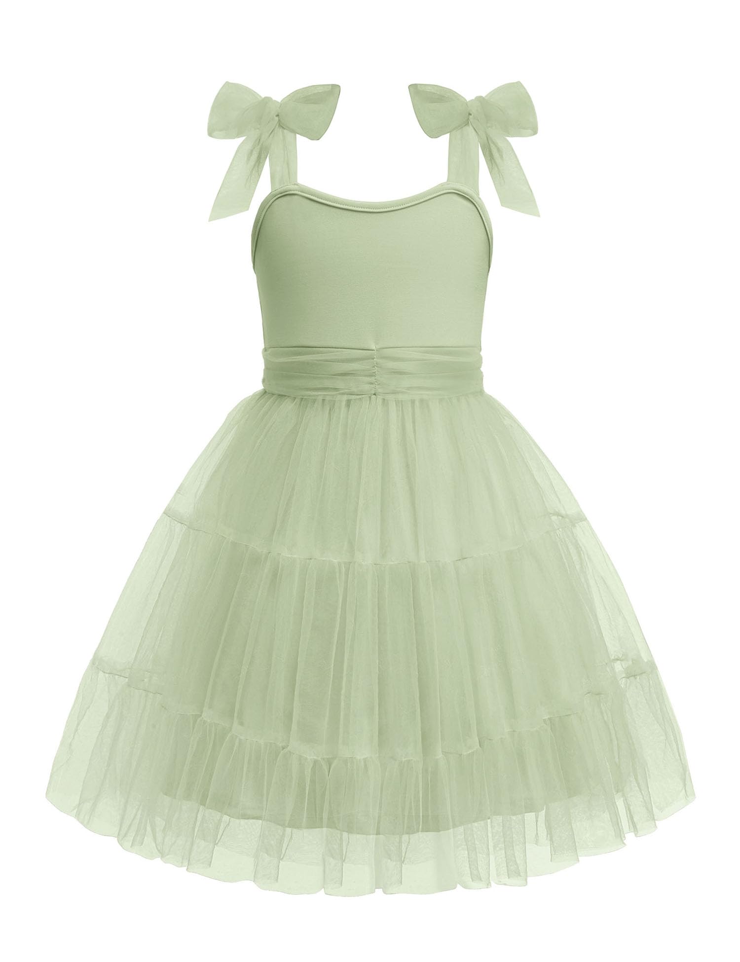 Arshiner Girls Dresses Summer Sleeveless Bow-Tie Straps Formal Fancy Party Birthday Tulle Dress