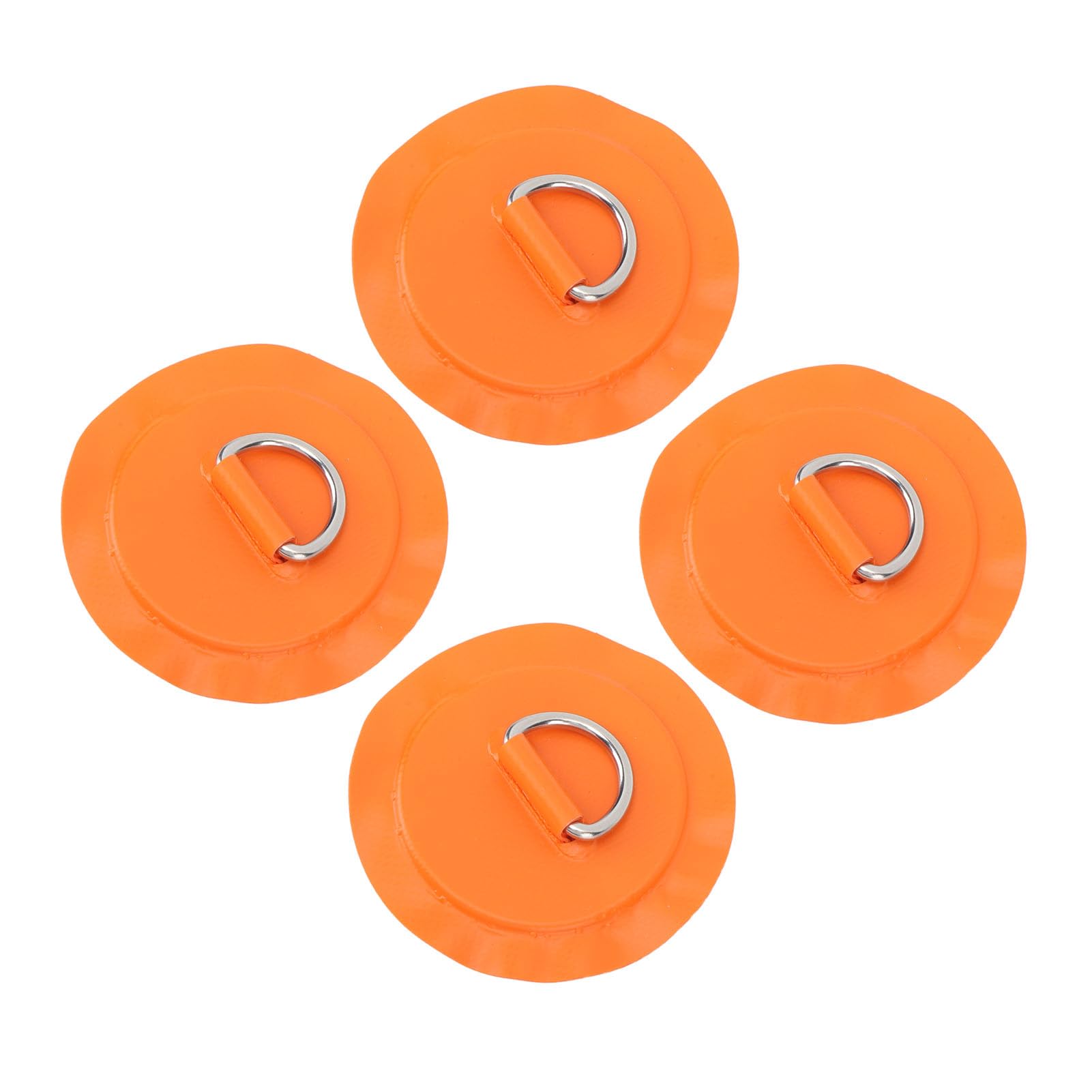 ZAWELIYO 4pcs D Ring Patch,Inflatable Rubber Boat D Ring Pad Kayak D Ring Small Round Pad Watercraft Parts Accessories (Orange) - Image 2