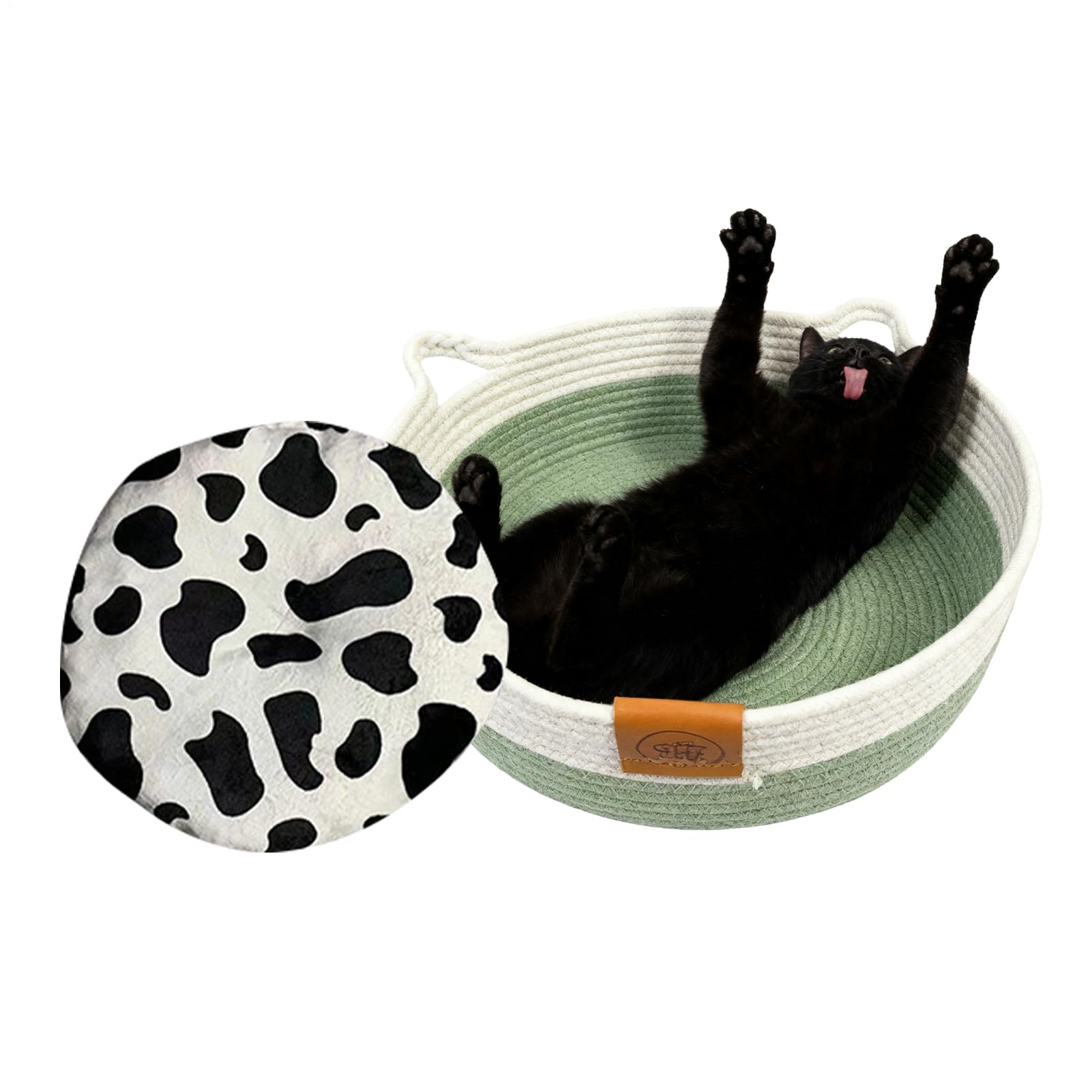 Nid tissé en corde de coton et lit pour chat adorable pour des nuits sereines