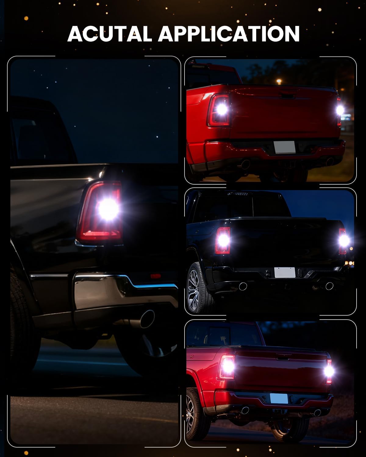 LASFIT D2 7440 7443 LED Bulbs Reverse Back Up Lights Built in Resistor 7441 7444 LED Reversing Light Anti Hyper Flash Canbus DRL Turn Signal Parking Lights, No Load Resistor Need, 6000K Xenon White