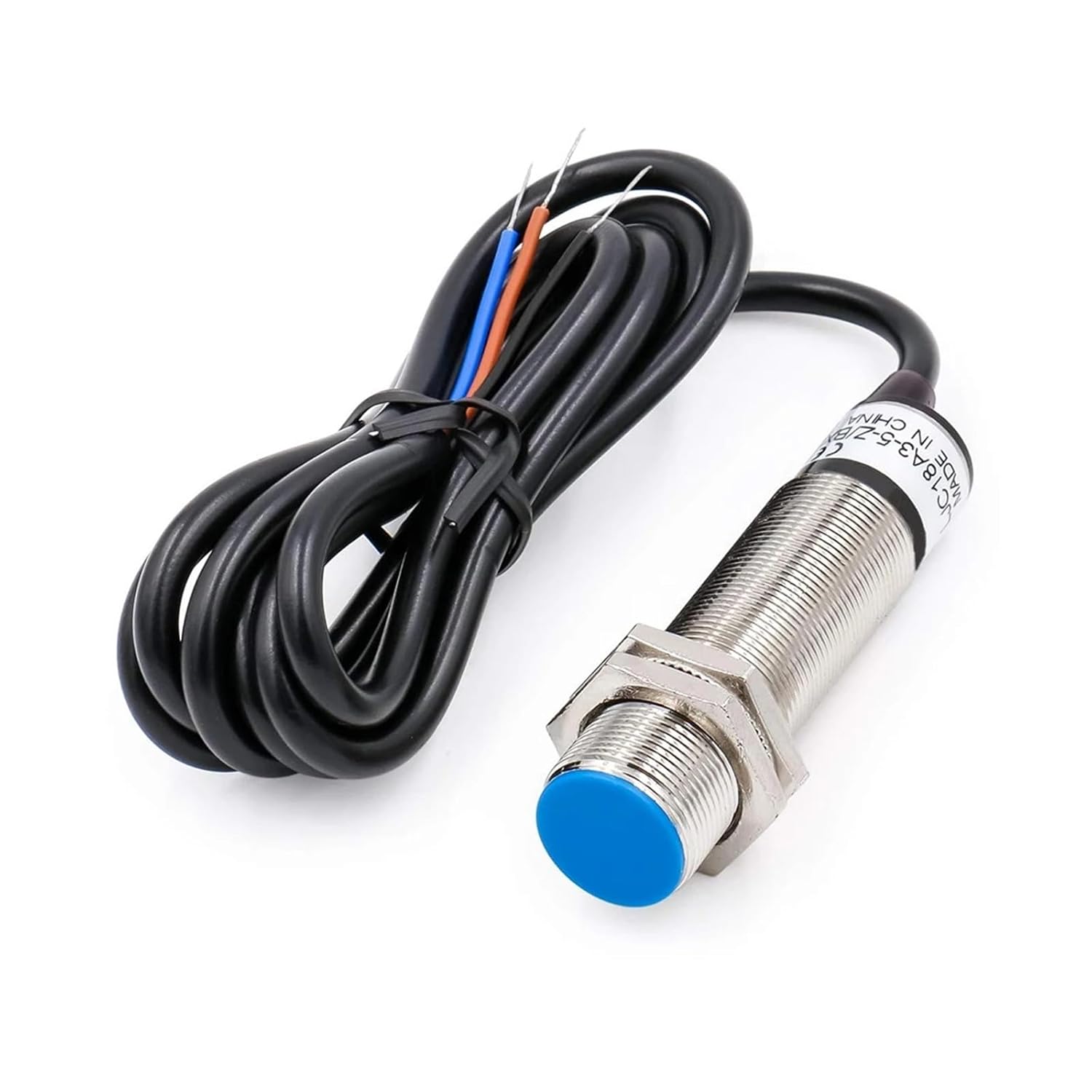 LJC18A3-5 5mm M18 Capactive Proximity Sensor Switch NPN/PNP Output Approach NO/NC 1Pcs(NPN Output_NC)