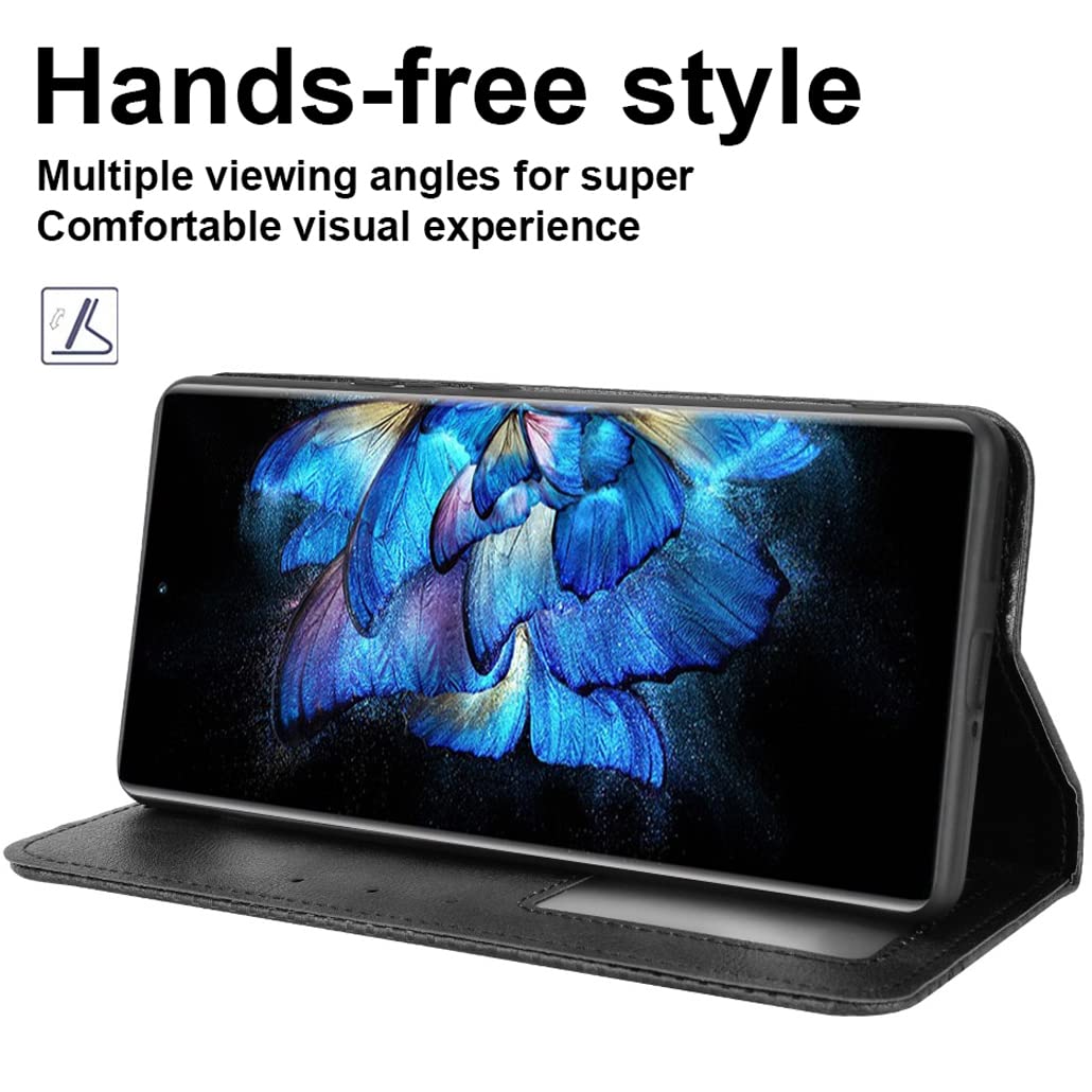 Cover Portafoglio Per Blackview BV7200 – Pelle PU Con Slot Per Carte, Chiusura Magnetica E Supporto, Nero - 3