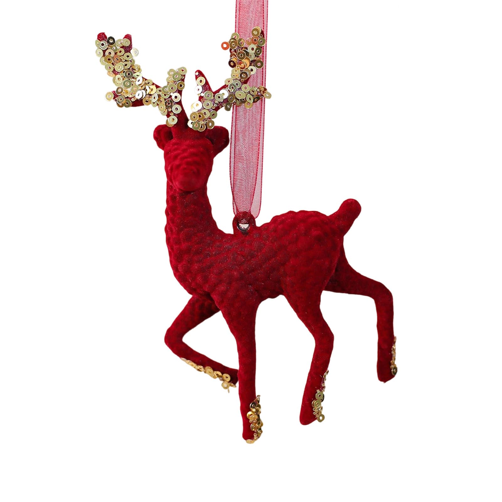 Xinsheinelry Sequins Velvety Snowflake/Butterfly Ornament Shatterproof Pendant for Window Mantels Christmas Tree Decoration Reindeer Ornament Holiday Wreath