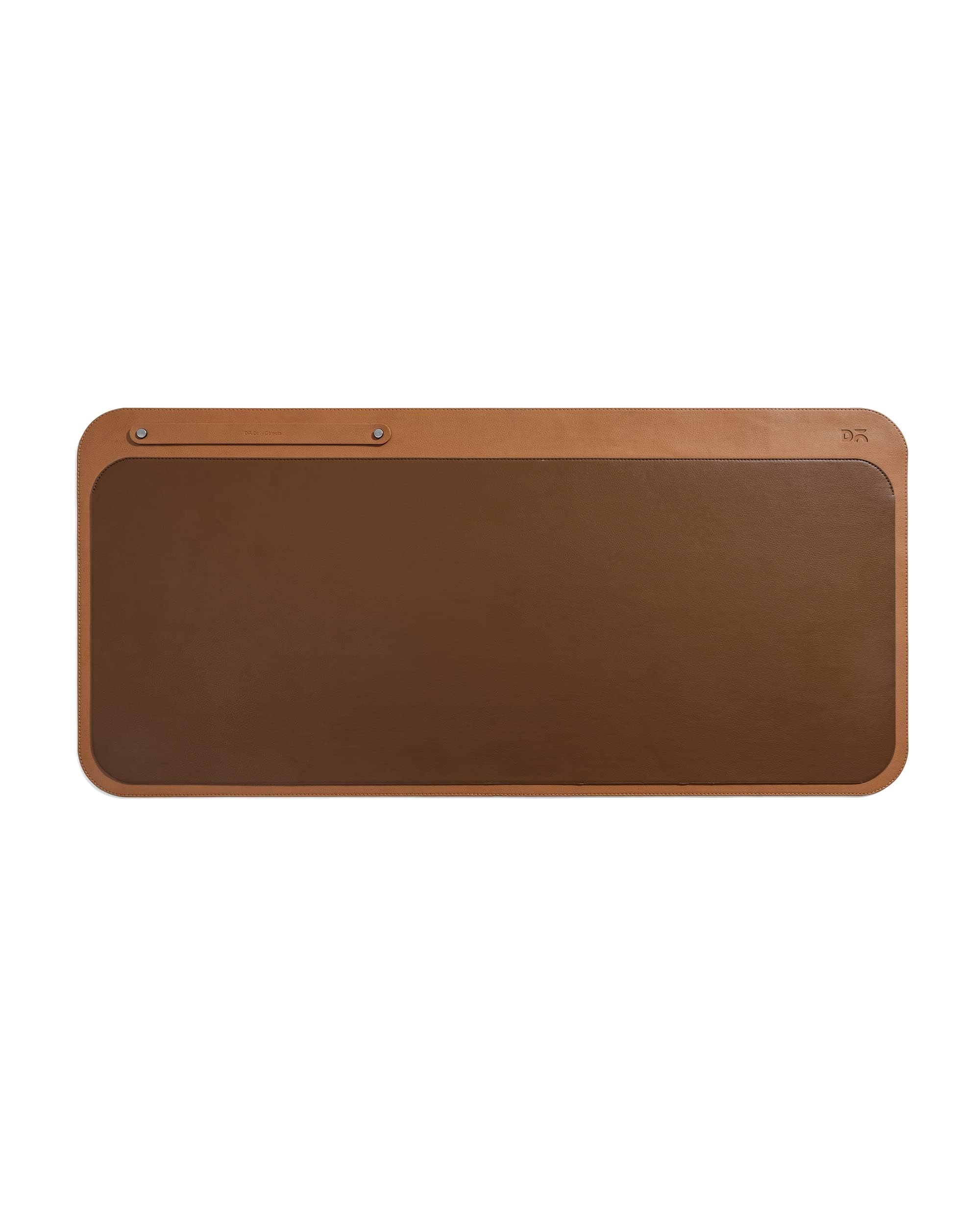 DailyObjects Dart Large Premium Vegan Leather Desktop/Laptop Desk Mat for Work from Home/Office/Gaming | Cable Organiser & Hideway Storage | Extended Mousepad & Water-Resistant - Tan - Model - R1