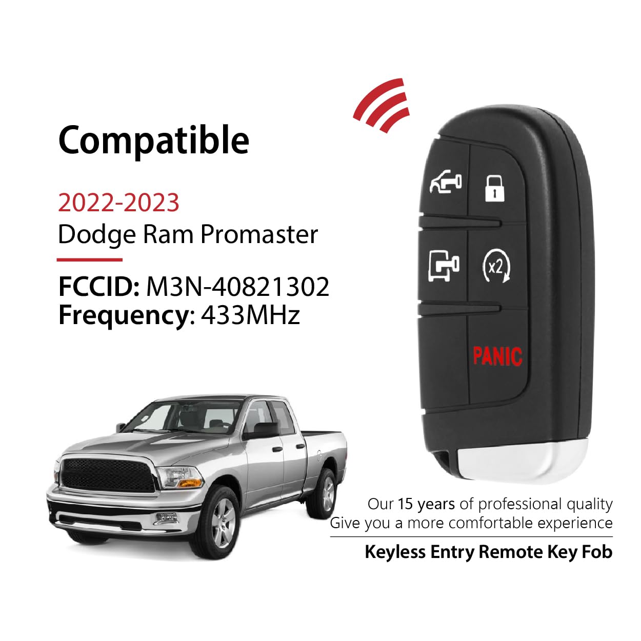 Unprogrammed Key Fob For Dodge Replacement Key Fob Remote For 2022-2023 ...