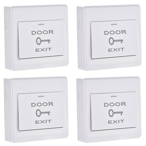 uxcell Interruptor de liberación de botón de salida para puerta Sistema de control de acceso Panel de PC 3.386 inx3.386 in 12V 3A Blanco 4 unids