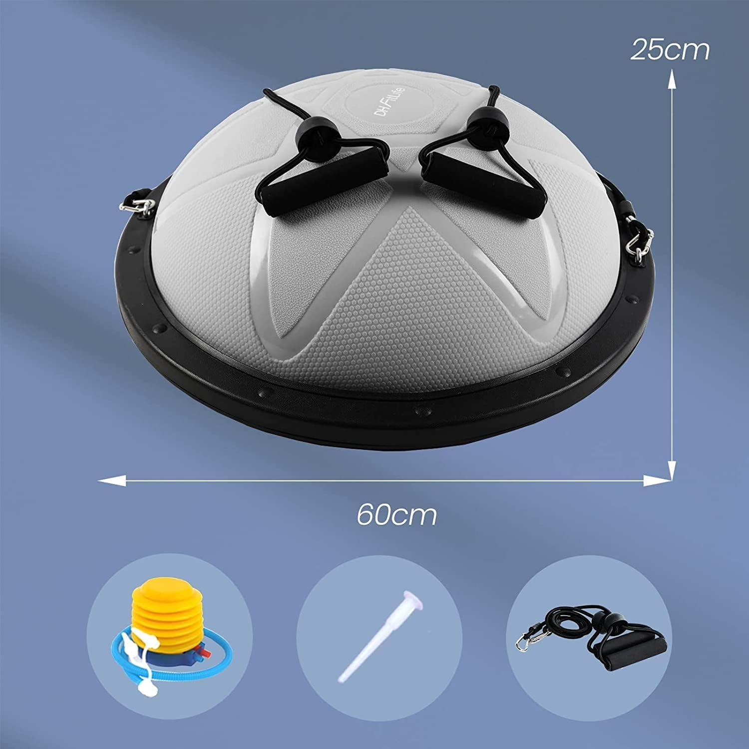 Ballon D'Équilibre DH FitLife - Demi-Sphère Antidérapante 200kg - Avec Bandes Et Pompe