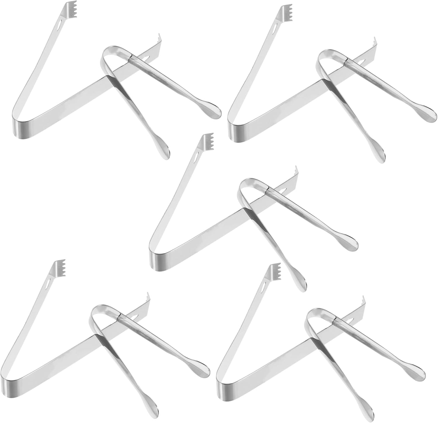 10pcs Mini Tongs Set Stainless Steel Ice Cube and Sugar Tongs for Appetizers Serving Utensils for Kitchen and Restaurant Use and Practical for Home Parties and Gatherings