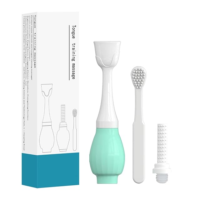 Oral Motor Stimulation kit with 3 Soft Textured Interchangeable Heads Sensory Needs Support Speech Gentle Vibrations