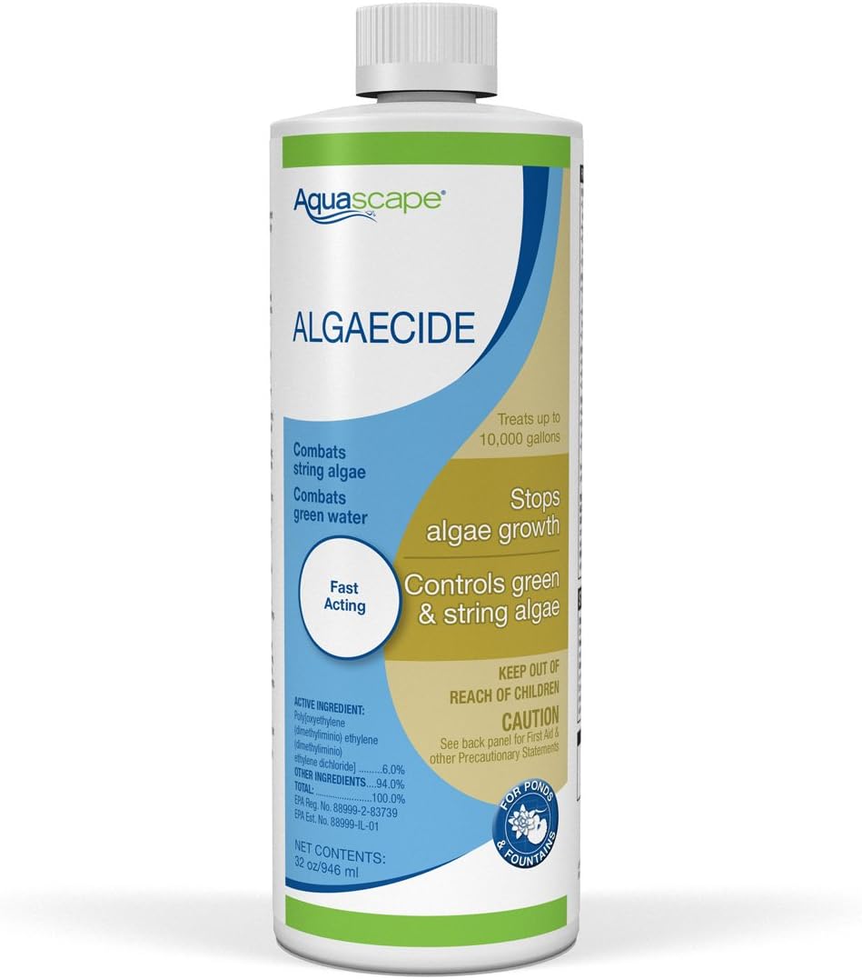Aquascape 96024 Algaecide Treatment for Koi Fish Ponds and Water Gardens, 32 Ounces, Clear : Pond Equipment : Patio, Lawn & Garden