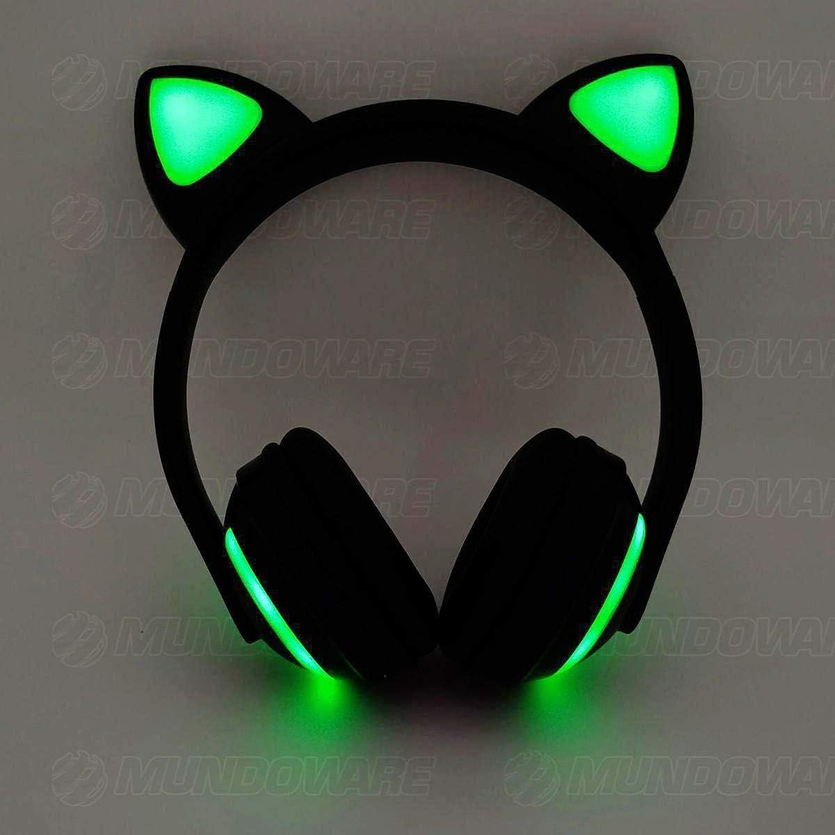 Headphone Bluetooth com Orelhas de Gato e Iluminação LED Fone Sem Fio de Gatinho Exbom HF-C240BT