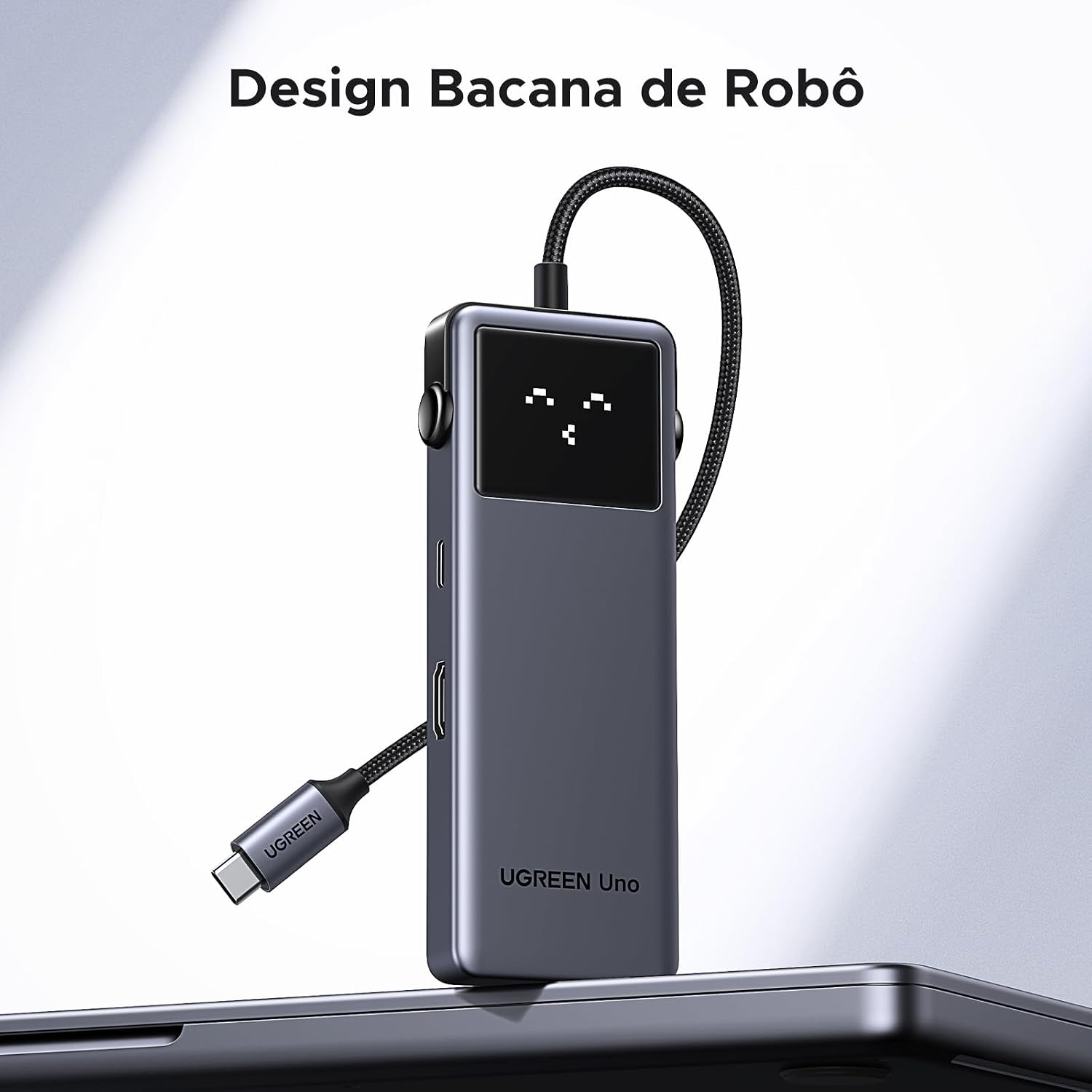 UGREEN Uno Hub USB C, 6 em 1 Robot Adaptador USB C 3.2 Gen 2 com HDMI 4K 60Hz, 2*USB e 2*USB C 10Gbps, PD 100 W Compatível com MacBook Pro Air Surface Chromebook DELL XPS e Mais Dispositivos Tipo C