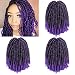 fani 3 Pack Spring Twist Crochet Hair Ombre Purple Crochet Braids 8 Inch Synthetic Braiding Fluffy Twist Hair Extension Low Temperature Fiber 110g/Pack (T1B/Purple)