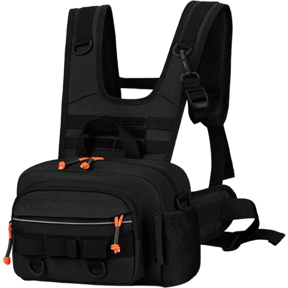 Abbdbd Fishing Lure Front Chest Bag Travel Backpack Camping Hiking Outdoor Cycling Mountaineering Gear Tackle Bag for Men
