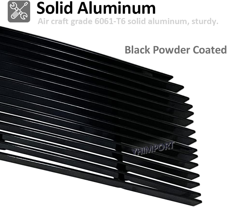 Front Black Grille Fits 2005-2009 Ford Mustang V6 Bolt Style Aluminum Upper Lower Bumper Grill Insert for Mustang V6 2005 2006 2007 2008 2009