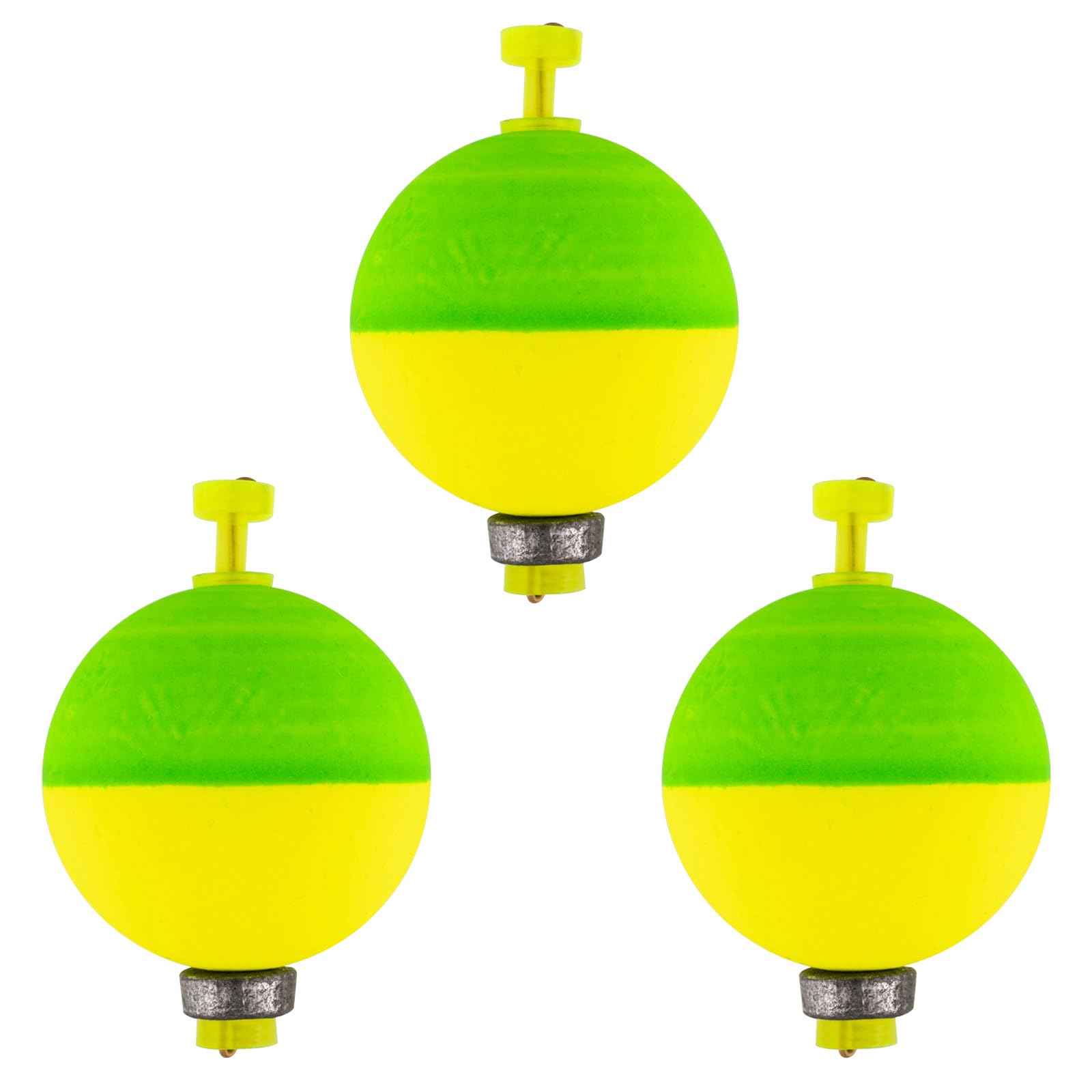 Dr.Fish 10 Pack Weighted Fishing Bobbers Snap-on Spring Floats EVA Foam Push Button Clip on Floats Fly Fishing Trout Bass Crappie Catfish