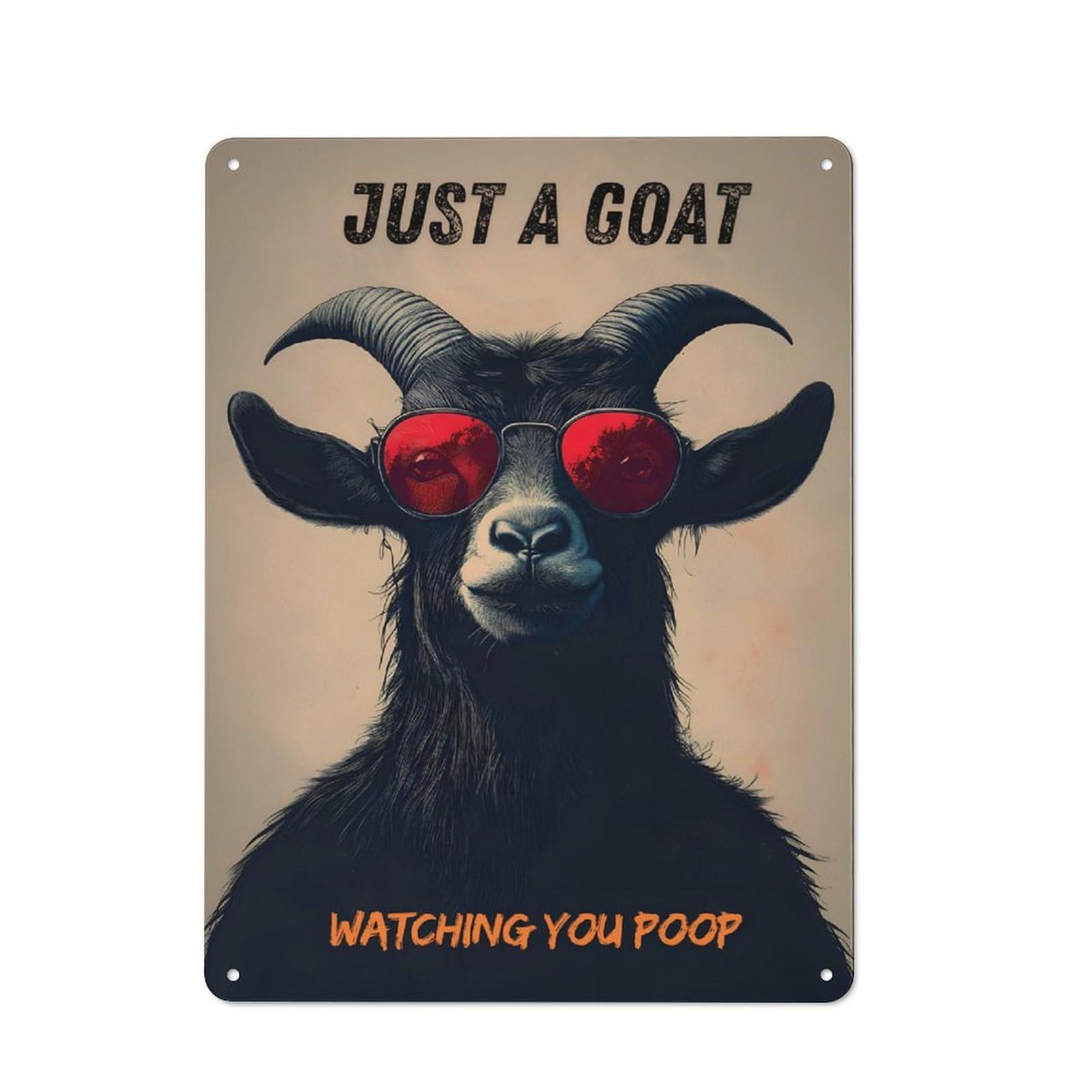 Junmoney Style-12 Toilet Goat Rustic Metal Sign 40X30cm, Barn Style Farmhouse Wall Decor For Kitchen, Cottage, Porch Or Garden Room