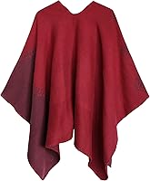 Vista 17 de Urban CoCo Poncho de colores para mujer, chal con frente abierto, color en bloques