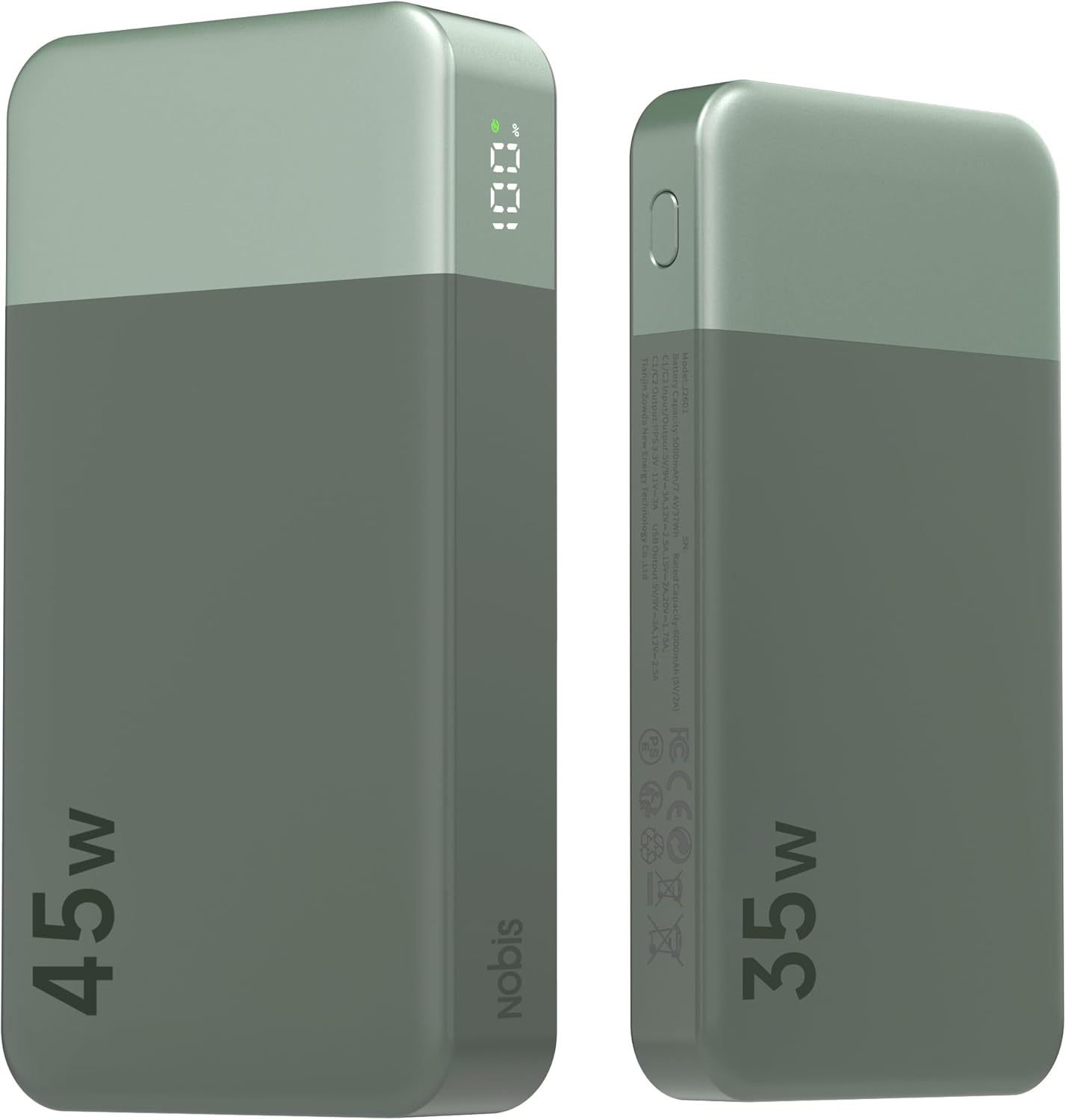 NOBIS Portable Charger, 45W 20000mAh Power Bank and 35W 10000mAh Power Bank
