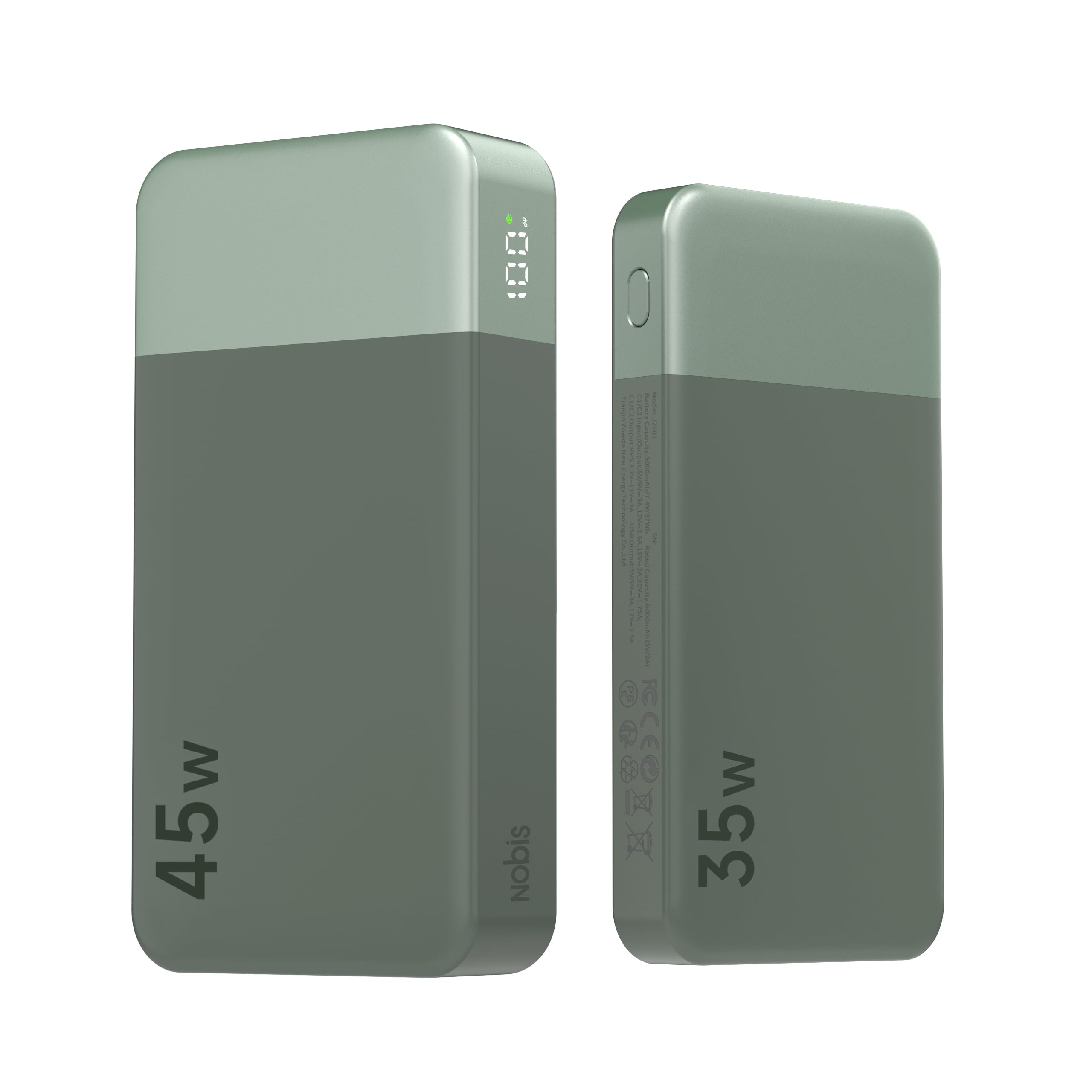 NOBIS Portable Charger, 45W 20000mAh Power Bank and 35W 10000mAh Power Bank