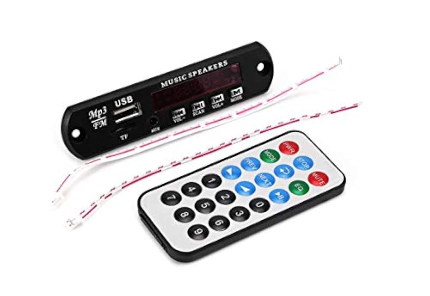 Stereo Music Audio Kit FM, USB,AUX,Card, MP3 Decoder Module, Panel, Remote & 7805 IC