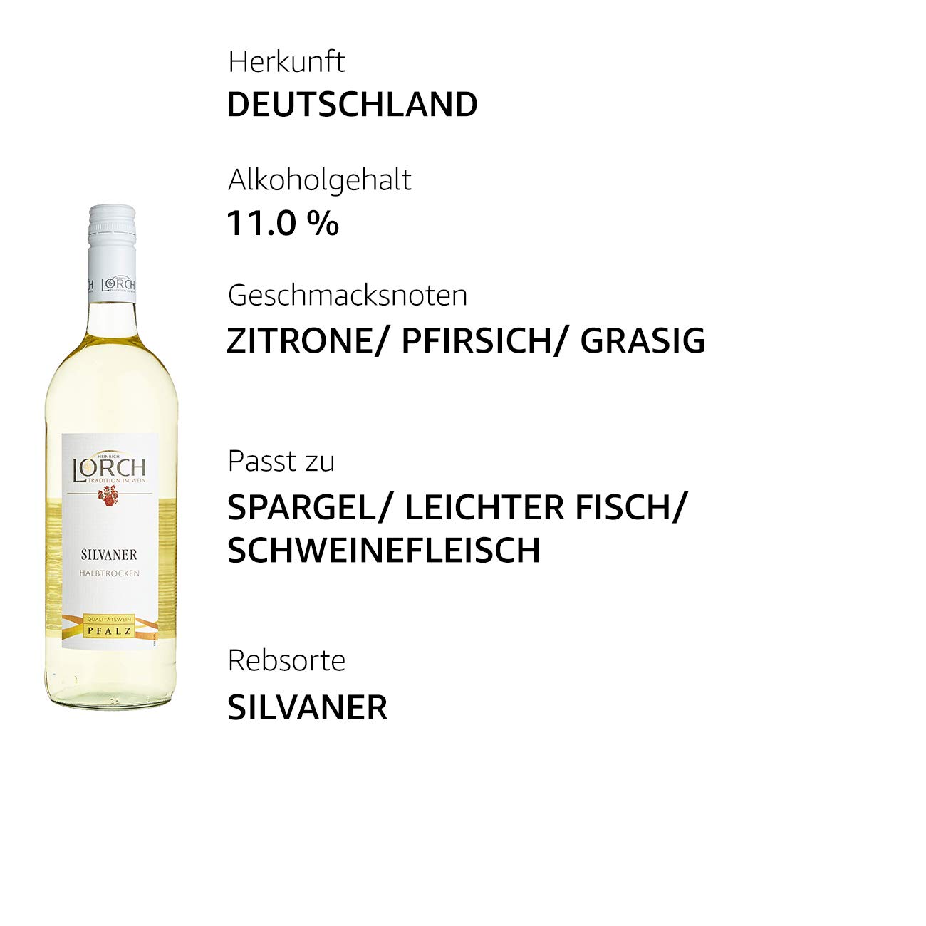 Lorch Silvaner Halbtrocken, (6 x 1l)