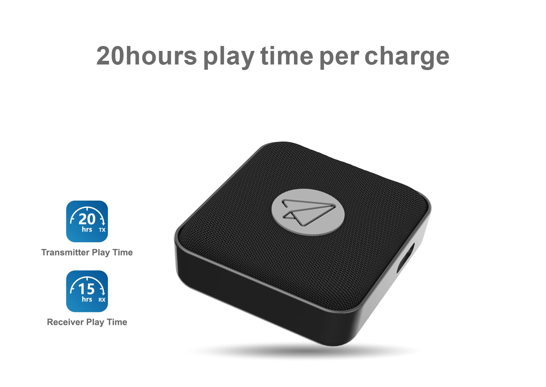 Faltbarer Bluetooth-Sender-Empfänger-Adapter, 3,5-mm-AUX-Buchse für verschiedene Fluggesellschaften, überträgt Audio vom Flugzeug/TV auf 2 Airpods/Kopfhörer, Empfang von Audio vom Telefon