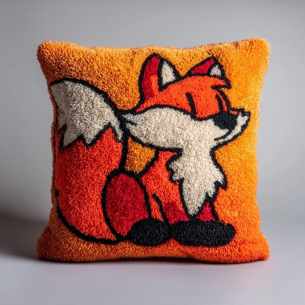 AxiangziK Latch Hook Cushion Kits for Adults,Animal Fox