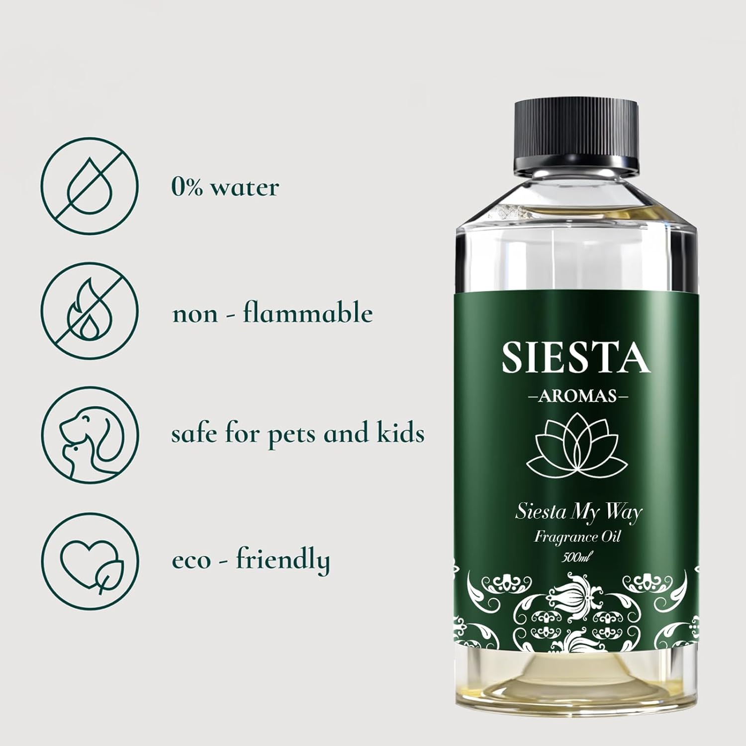 Siesta Hotel Scent for Diffuser Oils My Way 500ML Inspried by 1Hotel, 16.9Fl.Oz USA Made, Aroma Oil for Diffuser & Hotel Fragrance Oil for Aromatherapy, Bigger Bottle Bolder Long Lasting Fragrance