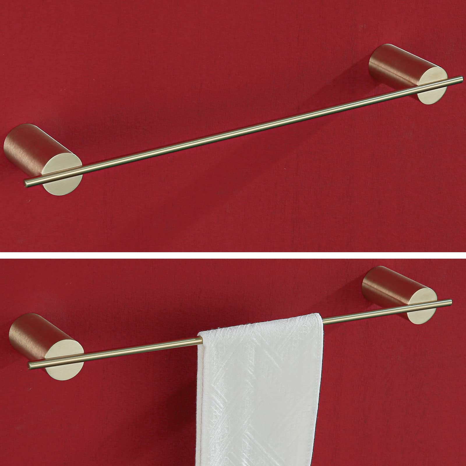 RANDOM Toallero dorado cepillado para barra de 18 pulgadas, soporte para toallas de mano para baño, cocina, accesorios de montaje en pared, 96068-2-18BG