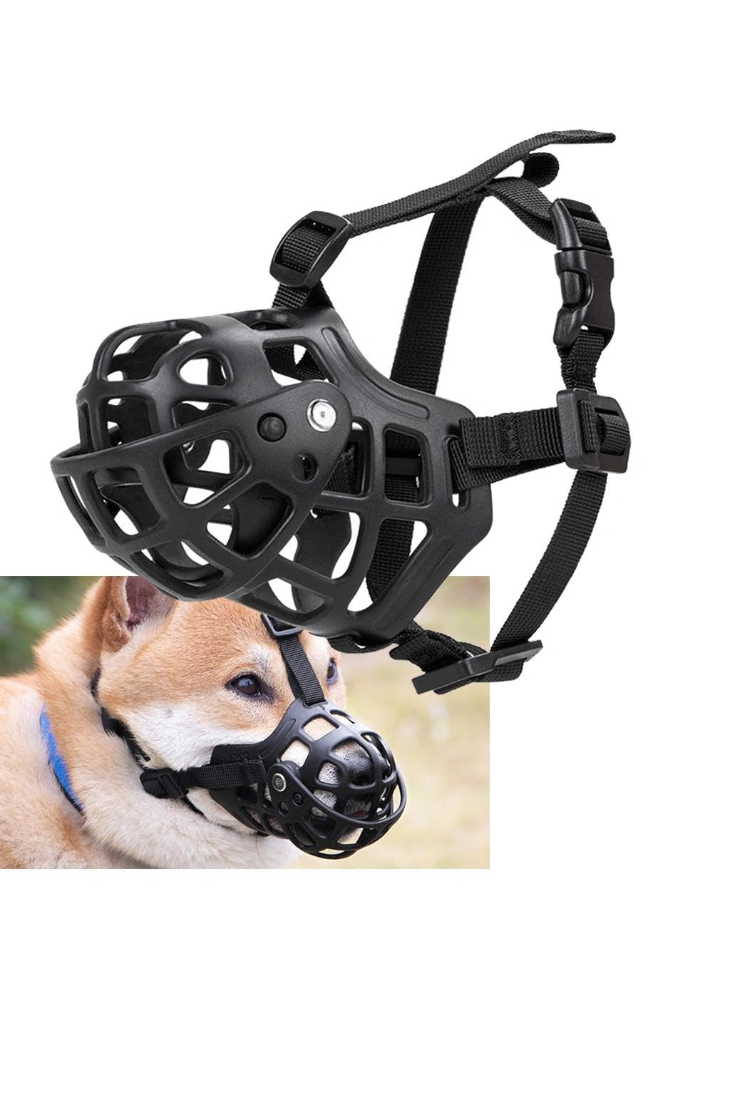 Dog Muzzle Adjustable Basket Muzzle for Dogs Breathable Lightweight Prevent Biting Chewing & Licking Allow Drinking for Medium Large Aggressive Dogs Snout 30-34CM (XL, Black)