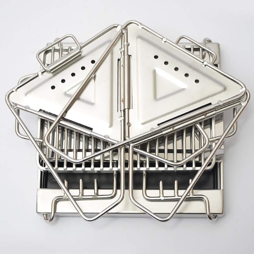 Supporto per barbecue, Griglia for barbecue Ripiano for in acciaio inossidabile for esterni, a carbonella for picnic, fornello da campeggio, leggero, 30X18X17 cm