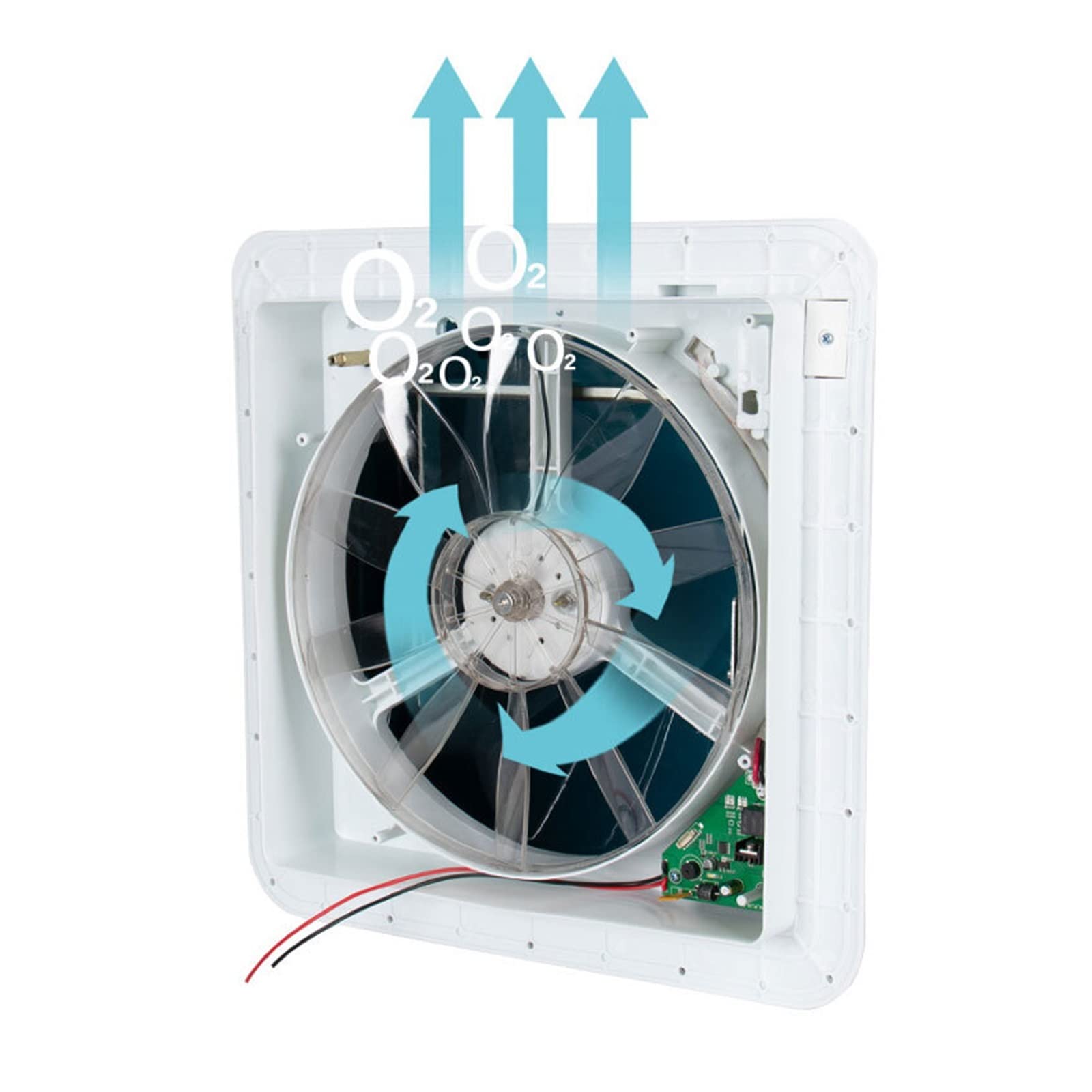 Extractor de aire, Ventilador De Ventilación Techo RV LED Camper Caravana Ventana Coche A Prueba Lluvia A Insectos E Impermeable Extractor Baño Para baño y cocina