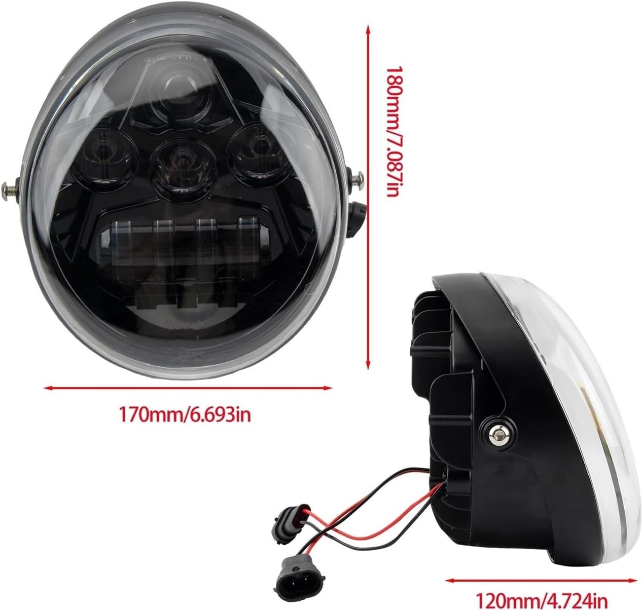 バイクヘッドライト Vロッド用オートバイLEDヘッドライトハイ/ロービームウィック VRSCF VRSCR VRSC 2002-20