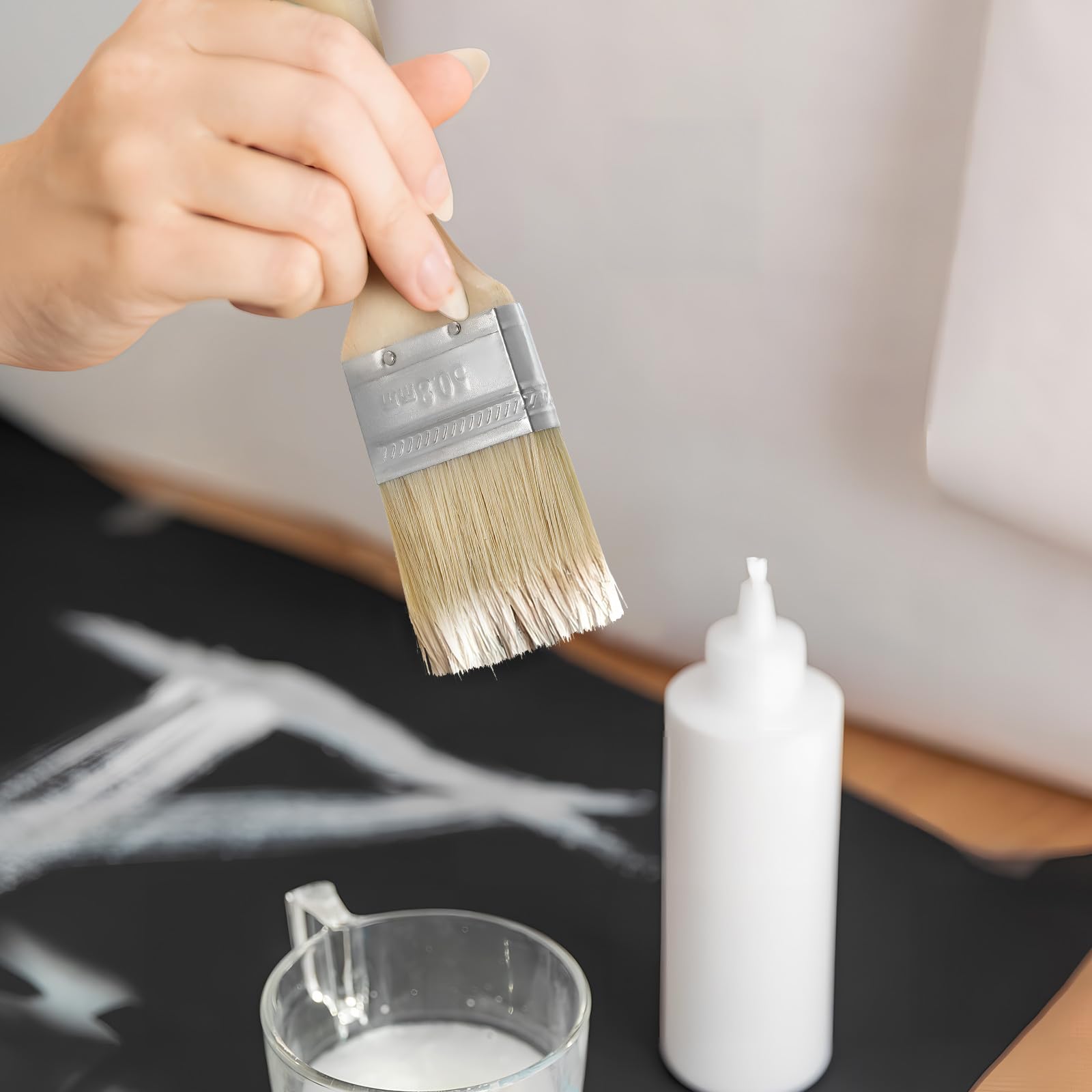 Lurrose 30pezzi Pennelli Con Manico in Legno Per Pittura Pennello Piatto Per Vernice Su e Recinzioni Per Interni Ed Esterni