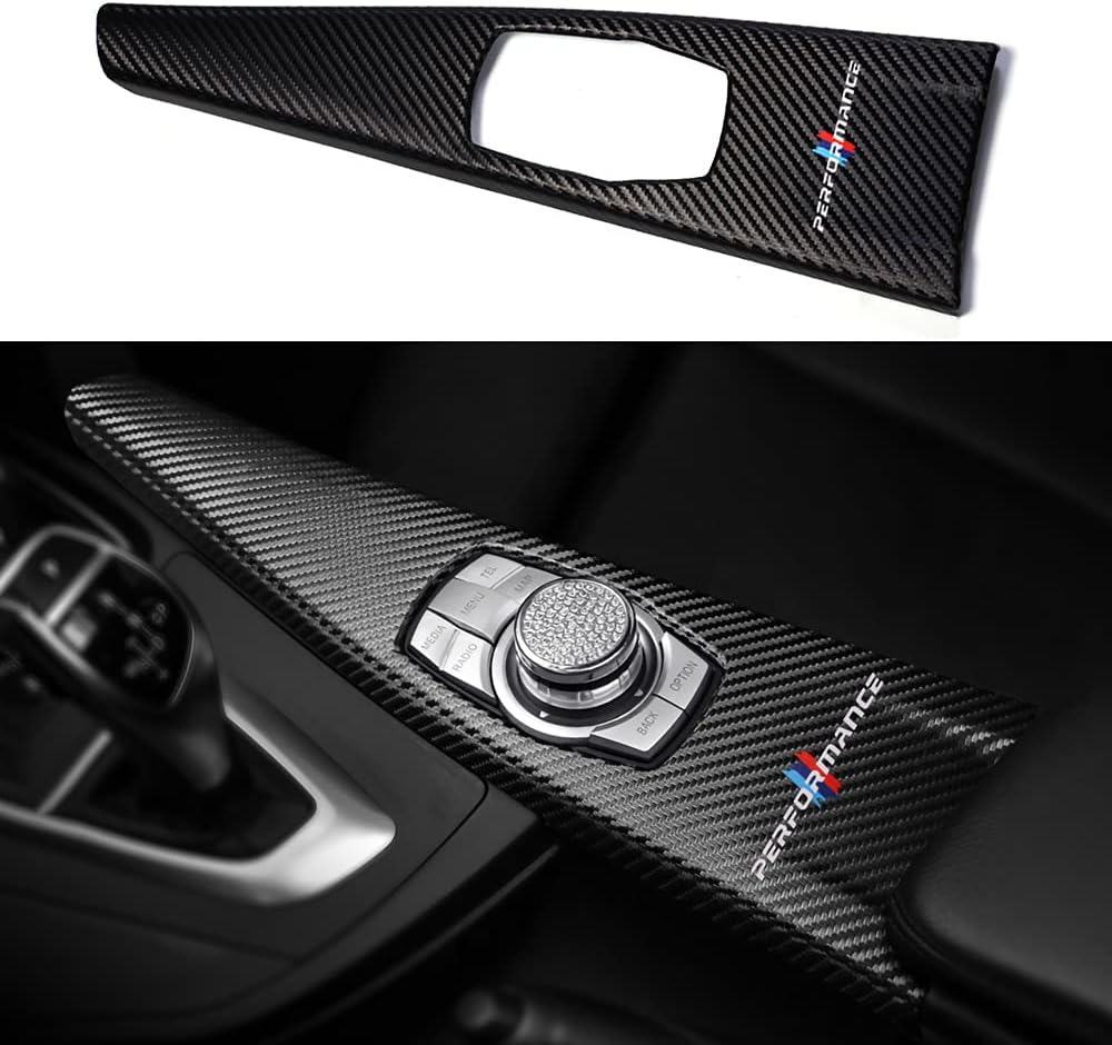 Multimedia Buttons Panel Cover Molding Trim Sticker Kit Interior Accessories Compatible with BMW F30 F34 F31 F36 F35 F33 F32 Accessories (M, CF)