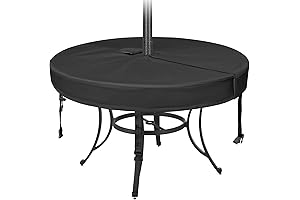 SUNICO Round Patio Table Cover with Umbrella Hole