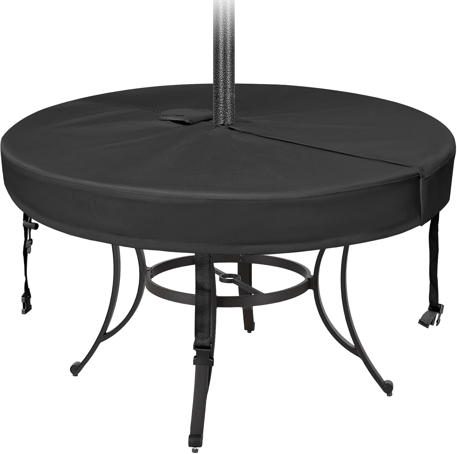 Round Patio Table Cover with Umbrella Hole 94"DIA x 4"H - Waterproof Outdoor Table Cover - Heavy Duty 600D Oxford Fabric Patio Furniture Covers