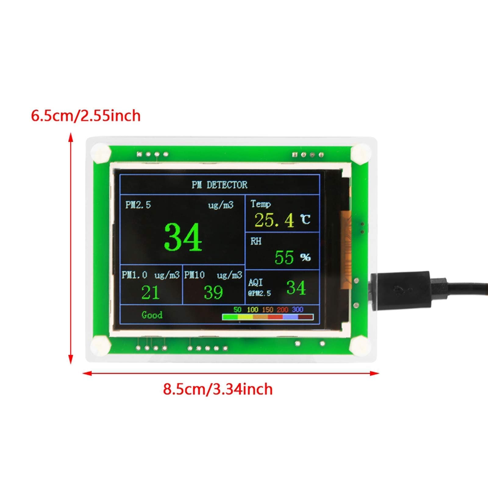 Monitor Digital de Calidad del Aire del Coche PM2.5 Detector de Calidad del Aire del Coche Digital Medidor de Prueba Monitor de Gas para el Hogar Medidor de Prueba Monitor de Gas para el Hogar