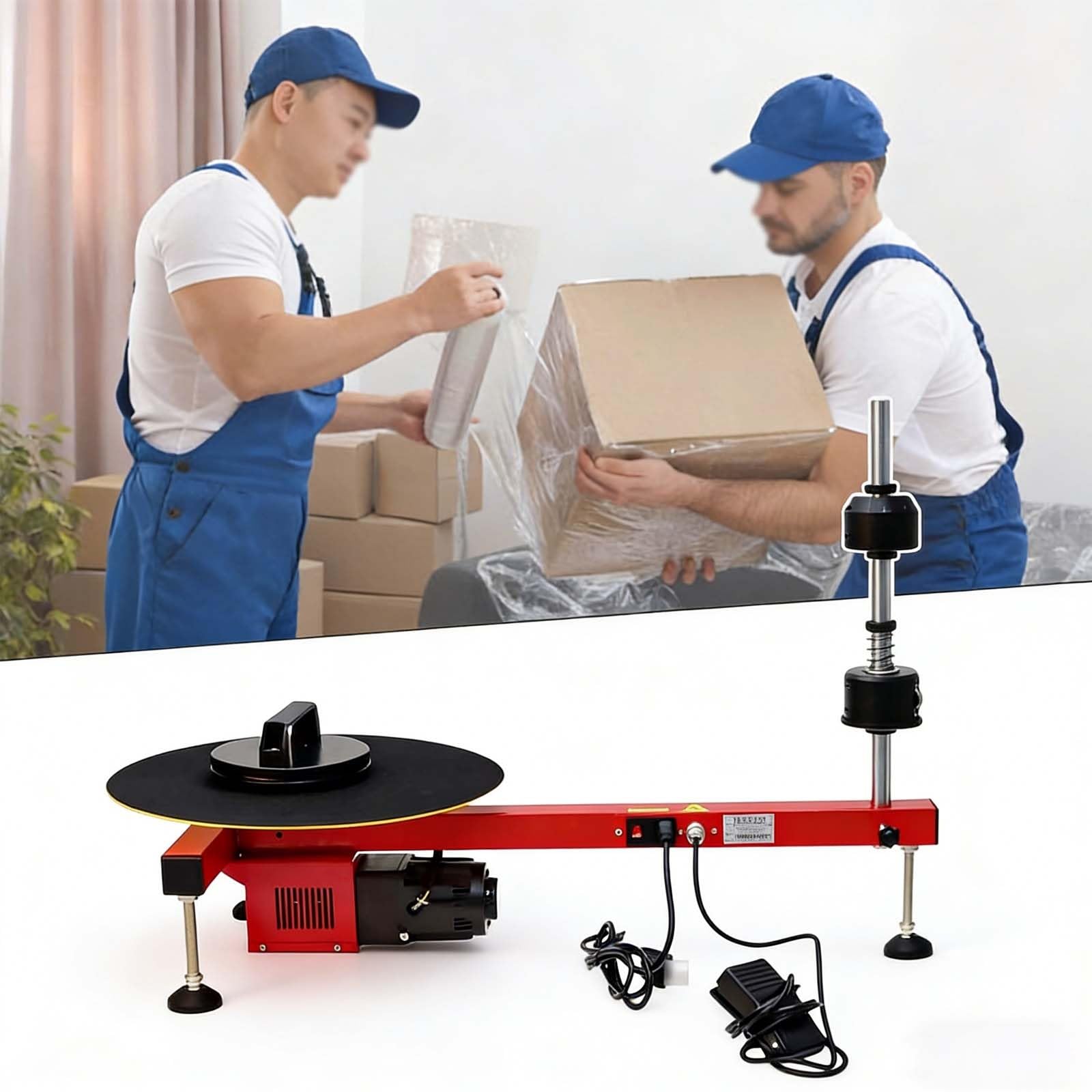 Avvolgitrice elettrica di allungamento del pallet con la piattaforma girevole per l'imballaggio sicuro e veloce di logistica